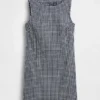 Minivestido recto de denim a cuadros