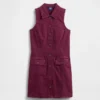 Minivestido recto de denim con cuello