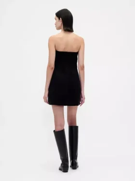 Minivestido sin tirantes de pana
