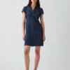 Minivestido tipo camisa con cintura imperio