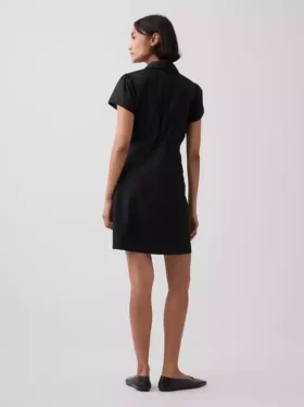 Minivestido tipo camisa con cintura imperio