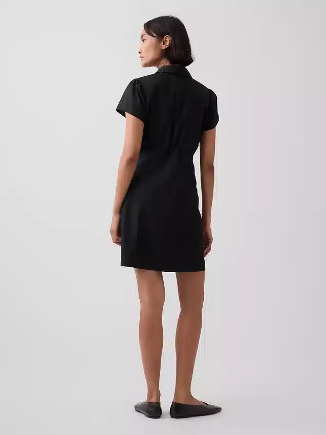 Minivestido tipo camisa con cintura imperio