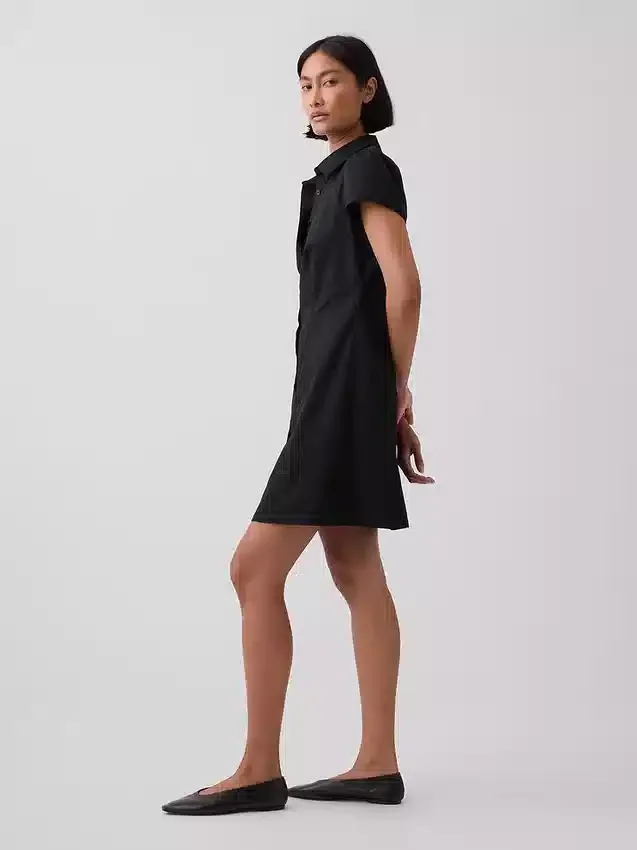 Minivestido tipo camisa con cintura imperio