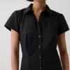 Minivestido tipo camisa con cintura imperio