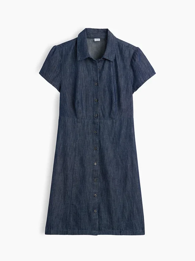 Minivestido tipo camisa con cintura imperio