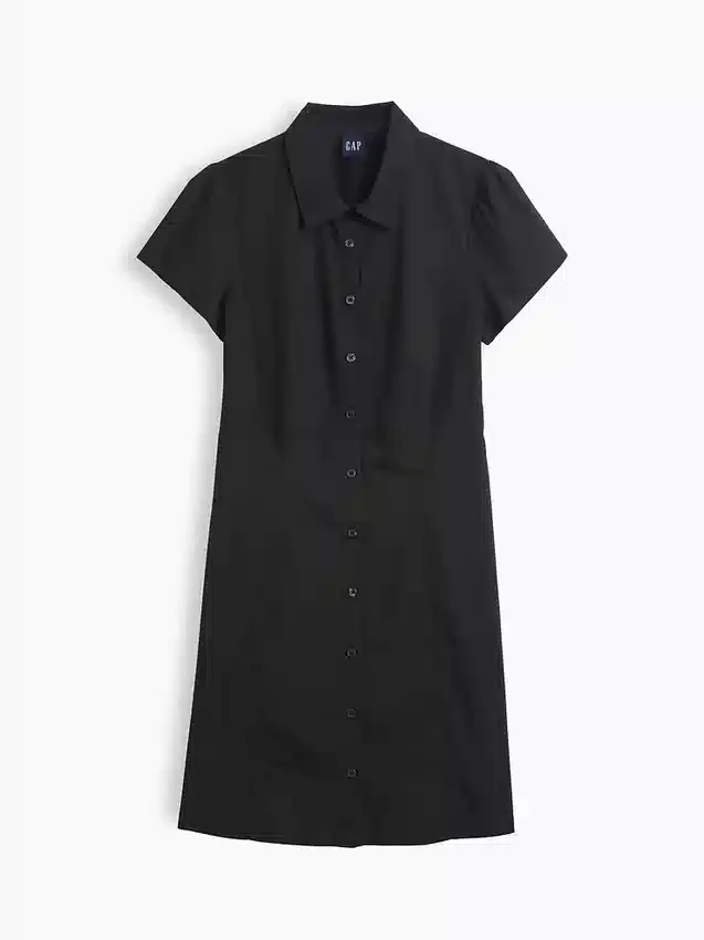 Minivestido tipo camisa con cintura imperio