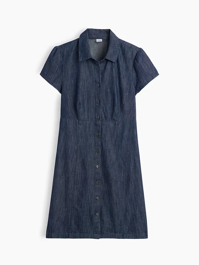 Minivestido tipo camisa con cintura imperio