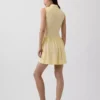 Minivestido tipo camisa de cintura baja en mezcla de lino