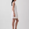 Minivestido tipo camisa de cintura baja en mezcla de lino