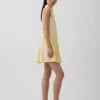 Minivestido tipo camisa de cintura baja en mezcla de lino