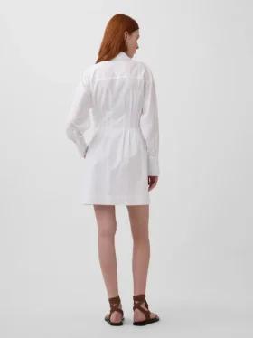 Minivestido tipo camisa plisado