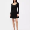 Minivestido tipo corsé con escote corazón de punto doble