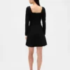 Minivestido tipo corsé con escote corazón de punto doble