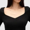 Minivestido tipo corsé con escote corazón de punto doble