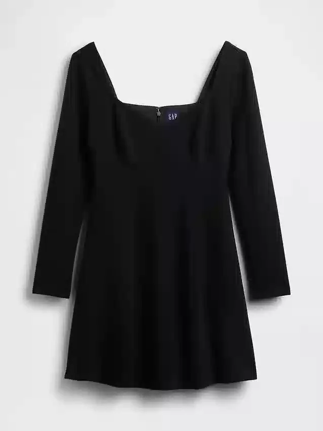 Minivestido tipo corsé con escote corazón de punto doble