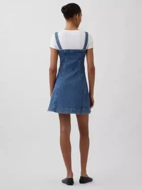 Minivestido vaquero con cremallera frontal