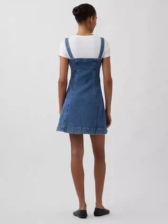 Minivestido vaquero con cremallera frontal