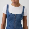Minivestido vaquero con cremallera frontal