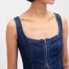 Minivestido vaquero con cremallera frontal