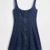 Minivestido vaquero con cremallera frontal