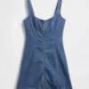 Minivestido vaquero con cremallera frontal