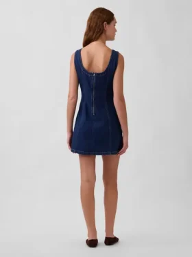 Minivestido vaquero con cuello barco