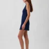 Minivestido vaquero con cuello barco