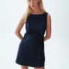 Minivestido vaquero con cuello barco