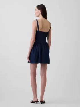 Minivestido vaquero de cintura baja
