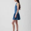 Minivestido vaquero de cintura baja