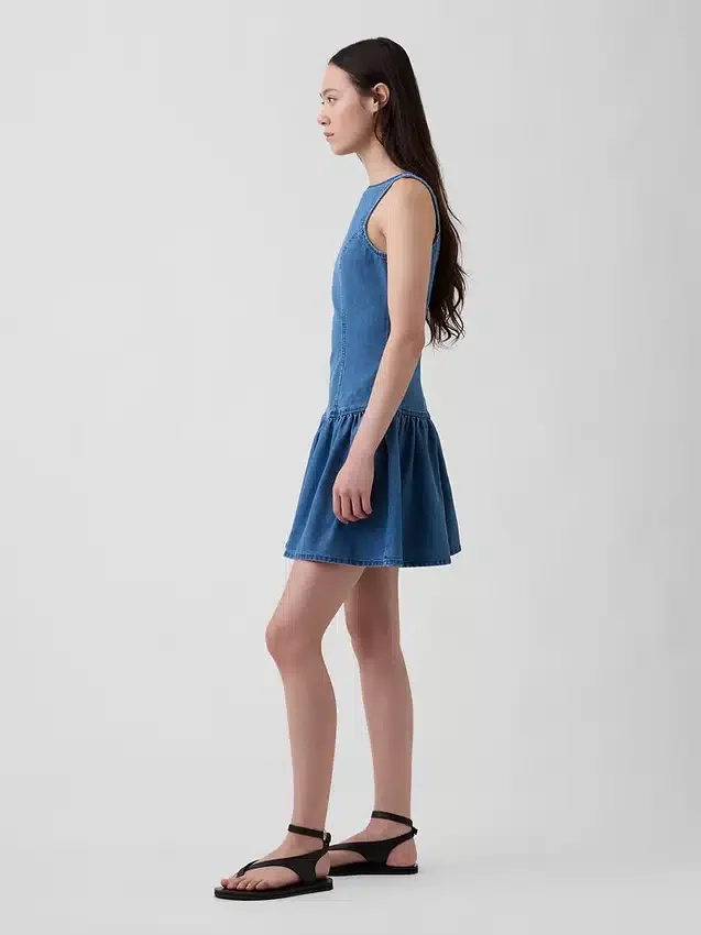 Minivestido vaquero de cintura baja