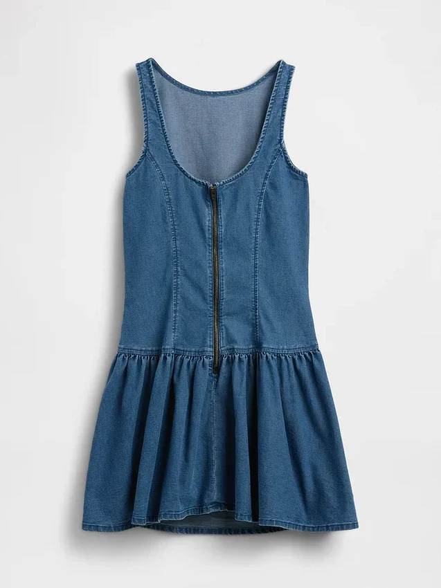 Minivestido vaquero de cintura baja