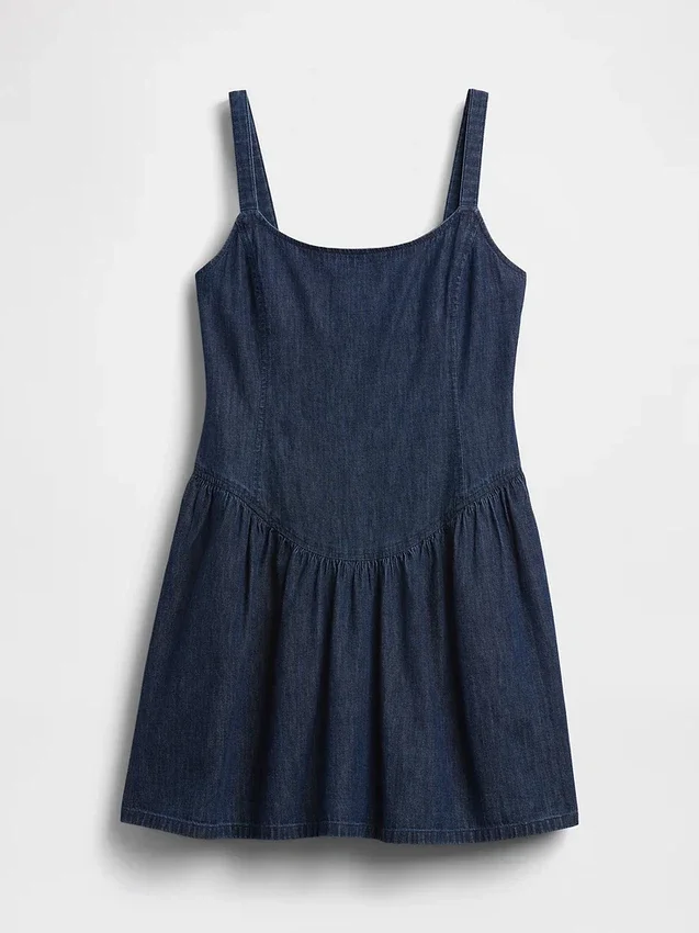 Minivestido vaquero de cintura baja