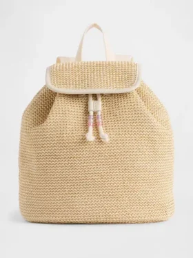 Mochila infantil de paja brillante