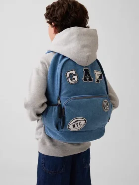 Mochila infantil de vaquero con parches con el logotipo