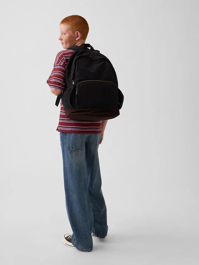 Mochila infantil de vaquero y pana