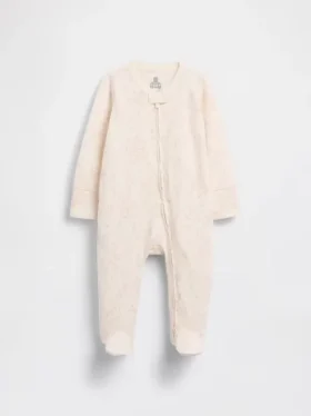 Mono con pies de algodón orgánico y estampado floral para bebé