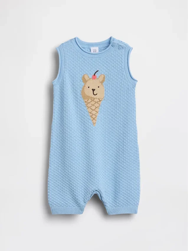 Mono corto de ganchillo «Baby Ice Cream Bear»