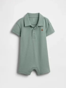 Mono corto de polo de piqué para bebé