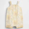 Mono corto de tirantes con estampado floral para bebé