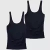 Pack de 2 camisetas sin costuras de Ingrid and Isabel Basics premamá con soporte para la barriga