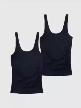 Pack de 2 camisetas sin costuras de Ingrid and Isabel Basics premamá con soporte para la barriga
