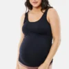 Pack de 2 camisetas sin costuras de Ingrid and Isabel Basics premamá con soporte para la barriga