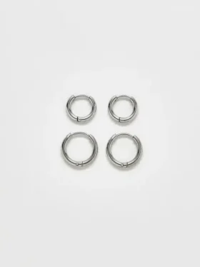Pack doble de pendientes de aro mini Admiral Row