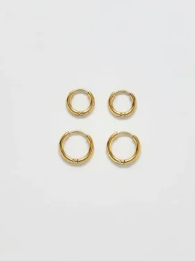 Pack doble de pendientes de aro mini Admiral Row