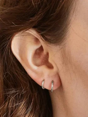 Pack doble de pendientes de aro mini Admiral Row