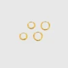 Pack doble de pendientes de aro mini Admiral Row