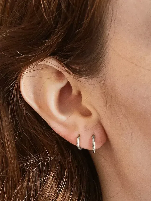 Pack doble de pendientes de aro mini Admiral Row