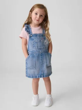 Pantalón-falda con volantes de denim para bebés y niños