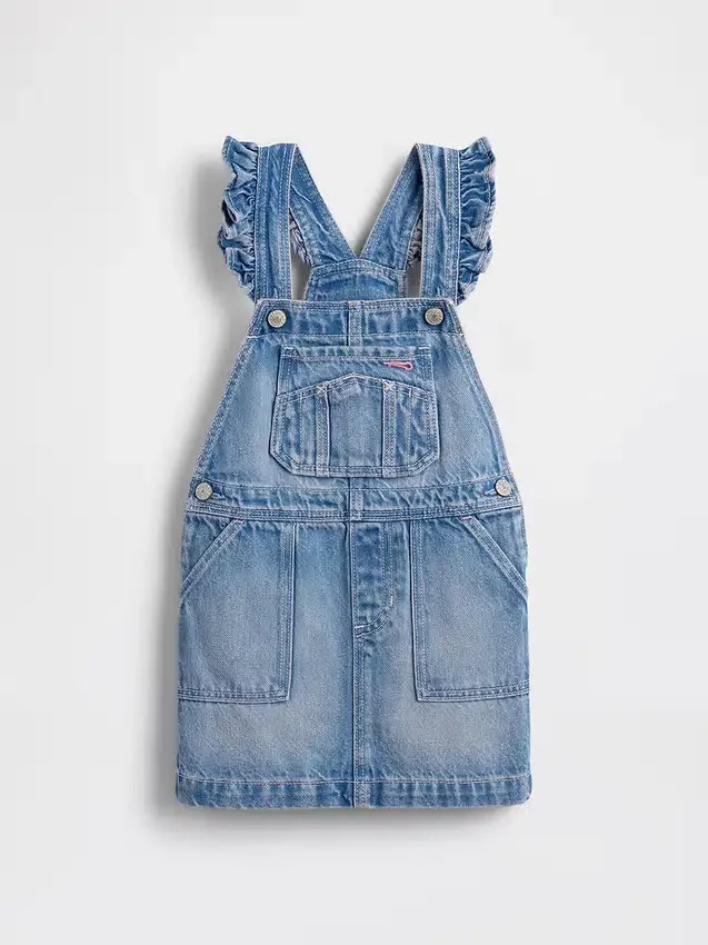 Pantalón-falda con volantes de denim para bebés y niños